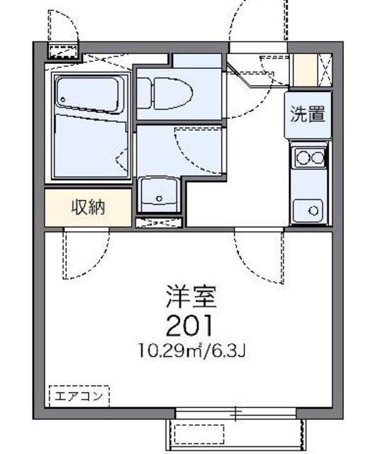 レオネクストたいようむら(1K/2階)の間取り写真