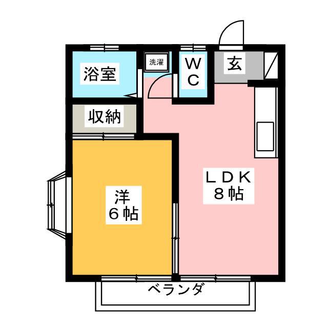 フォレスト(1LDK/2階)の間取り写真