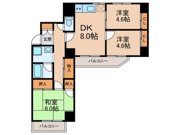 メゾンムラセ(3DK/2階)の間取り写真