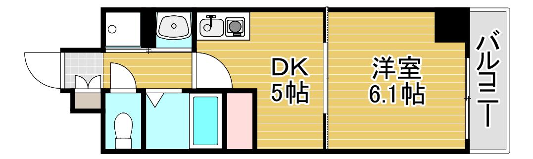 ペペル善源寺(1DK/4階)の間取り写真