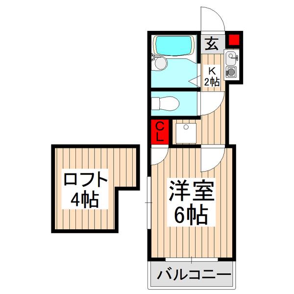 スカイパレス(1K/3階)の間取り写真