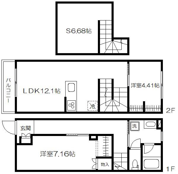 漆喰の家 高砂(2SLDK/1階)の間取り写真