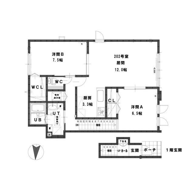 ルミエールアプローズ(2LDK/2階)の間取り写真