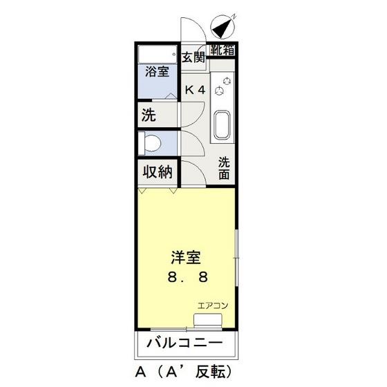 岩田ビル第3(1K/2階)の間取り写真