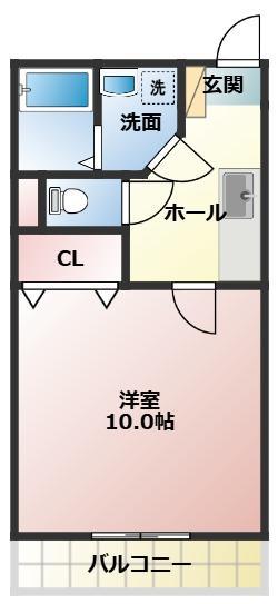 レザンコート(1K/1階)の間取り写真