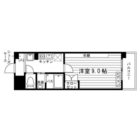 ESPOIR K1(1K/3階)の間取り写真