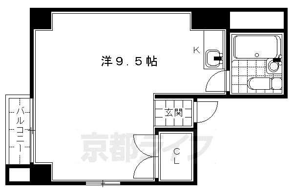リバーサイドユー(ワンルーム/2階)の間取り写真