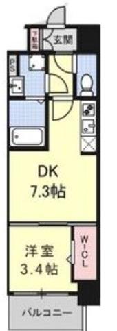 JPレジデンス大阪城東IV(1DK/2階)の間取り写真