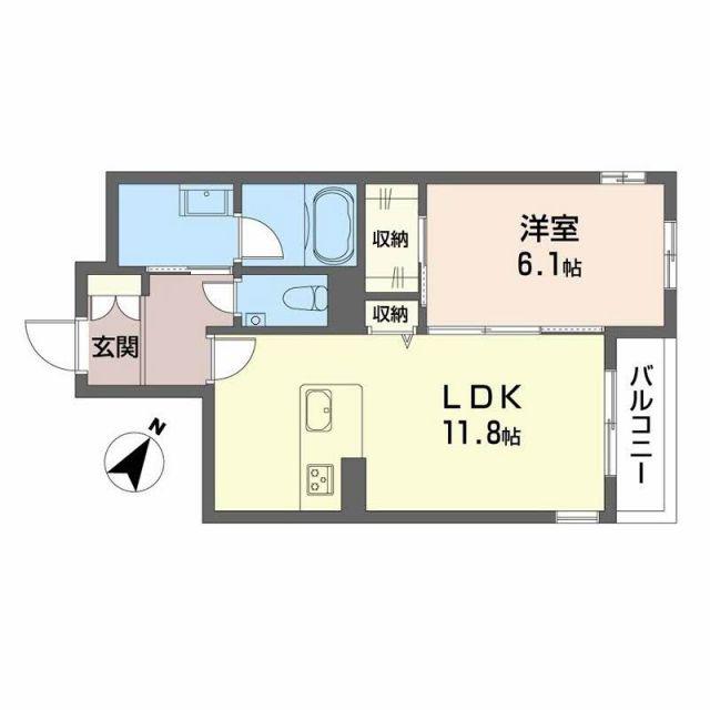 シャーメゾン光月(1LDK/2階)の間取り写真