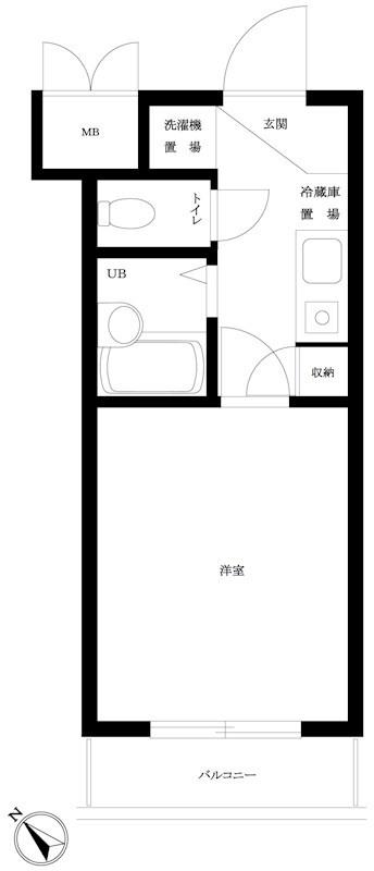 ルーブル西五反田(1K/5階)の間取り写真