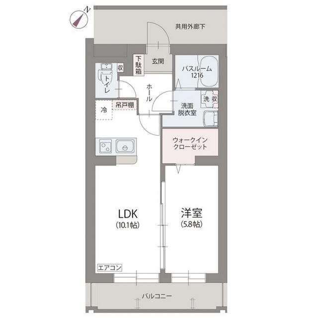 フローラ曉(1LDK/2階)の間取り写真