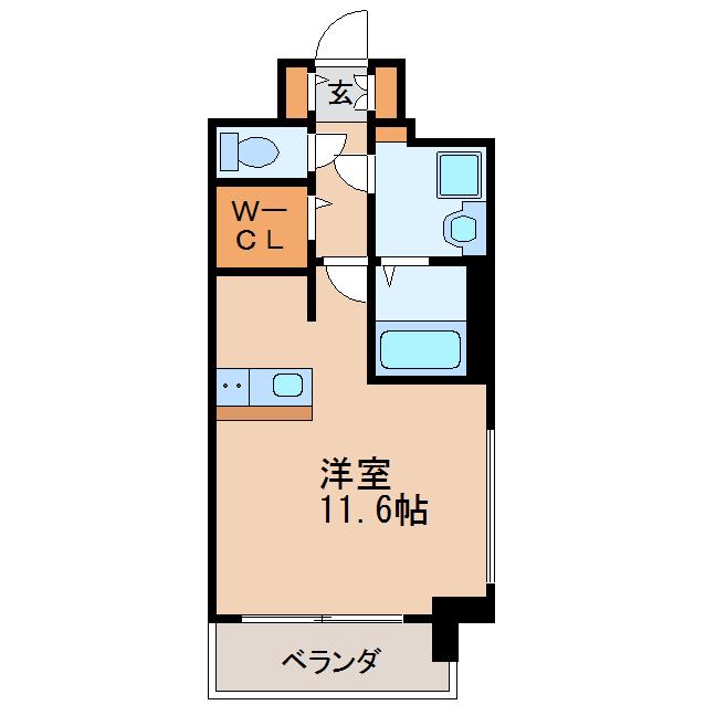 プレサンスジェネ葵(ワンルーム/5階)の間取り写真