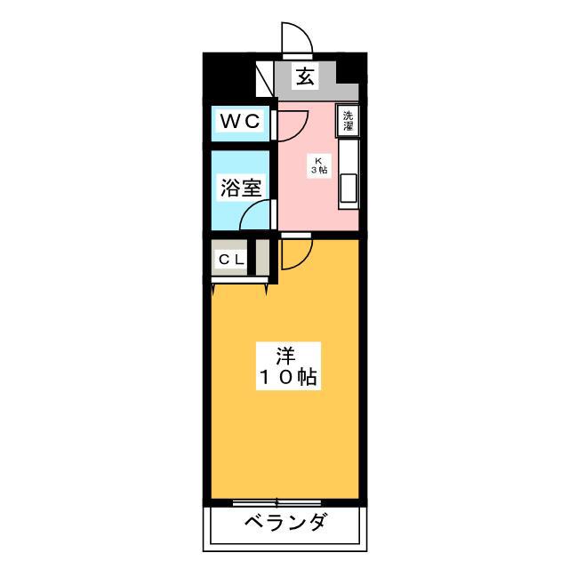 ルピナス湘南(1K/3階)の間取り写真