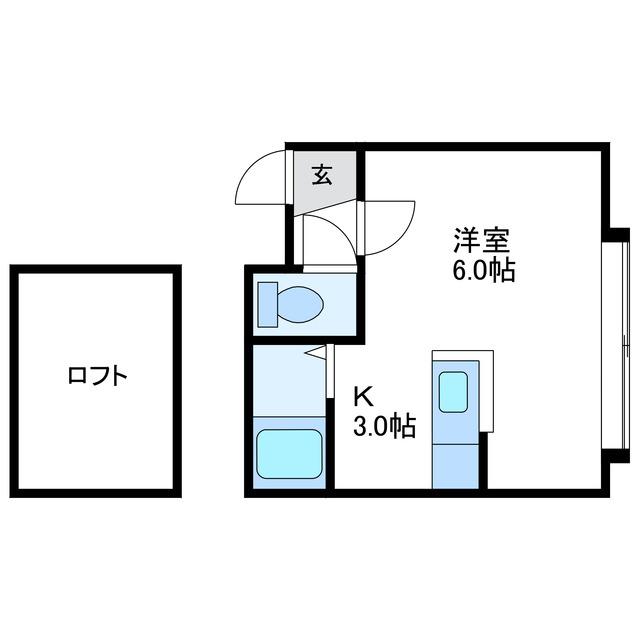 Fラッキー23(1K/2階)の間取り写真