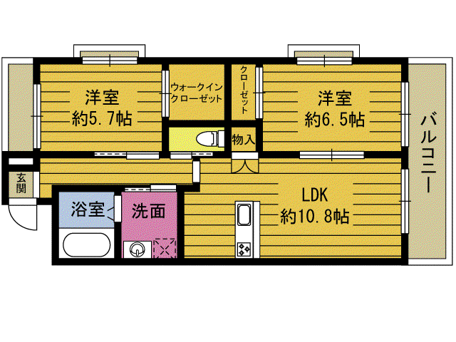 RINT7(2LDK/2階)の間取り写真