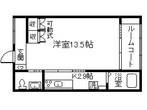 アークハイム(1K/1階)の間取り写真
