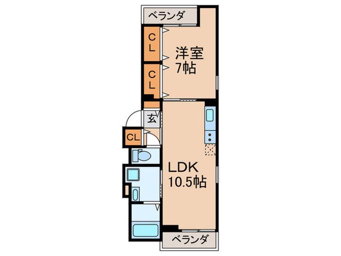 タカサゴ馬込(1LDK/2階)の間取り写真