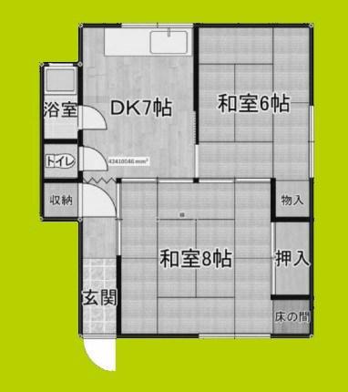 大阪ドームB(2DK/1階)の間取り写真