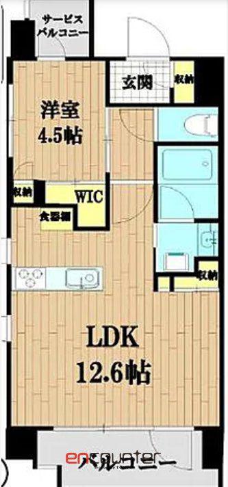 クリオラベルヴィ市ヶ谷(1LDK/4階)の間取り写真