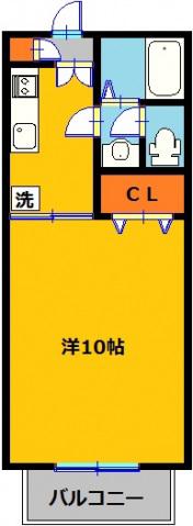 キャットワン(1K/1階)の間取り写真