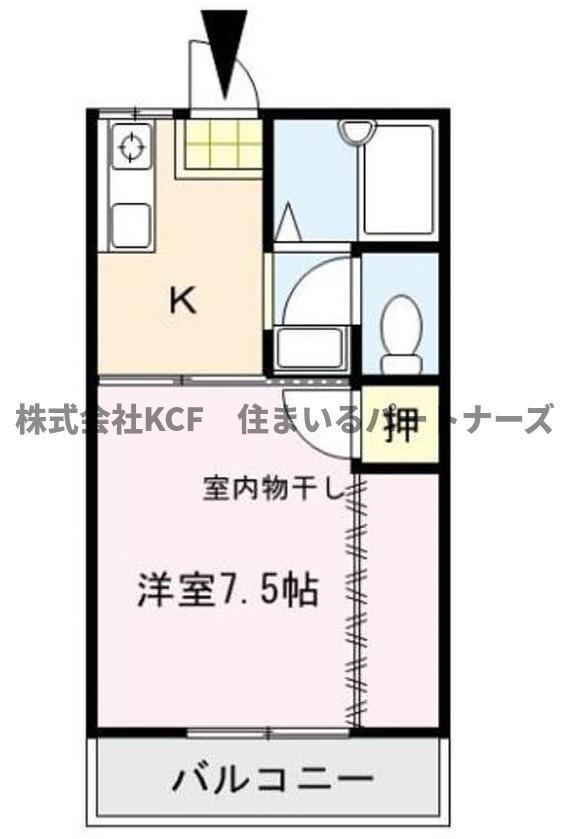 シャトレMS 弐番館(1K/1階)の間取り写真