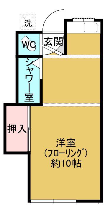 サンコーポ(ワンルーム/2階)の間取り写真