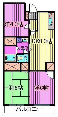エスポワール・K(2LDK/2階)の間取り写真
