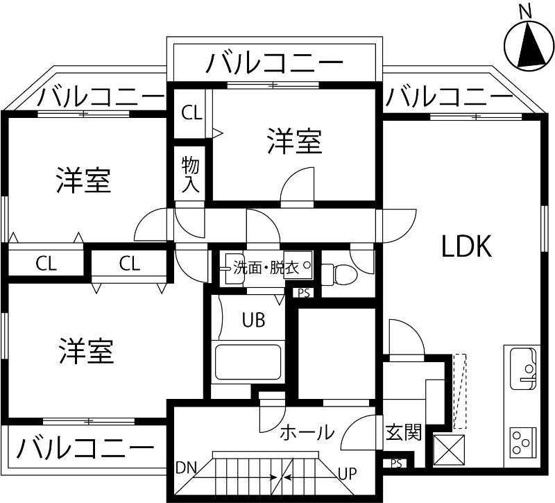 リベルテ西葛西(3LDK/5階)の間取り写真