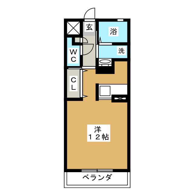 EKUU SWEET 1(ワンルーム/1階)の間取り写真