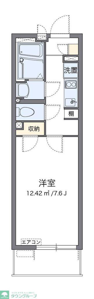 クレイノKOEMONふじ(1K/1階)の間取り写真