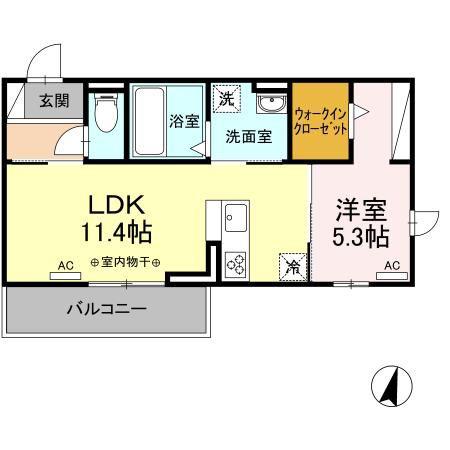 BEAUPORT(1LDK/2階)の間取り写真