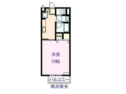 サープラス・ディス(1K/2階)の間取り写真