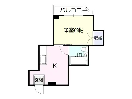 ユウセイ丸進ビル 鹿児島市(1K/4階)の間取り写真