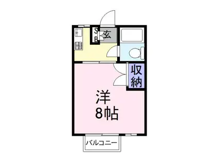 長谷川マンション(1K/1階)の間取り写真