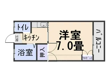 セントラルハイツ(1K/2階)の間取り写真