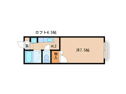 東原メゾン(1K/1階)の間取り写真