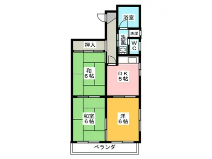 ニュータウン石田(3DK/4階)の間取り写真