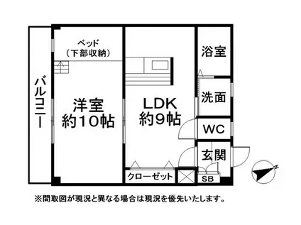 サンクイール(1LDK/3階)の間取り写真