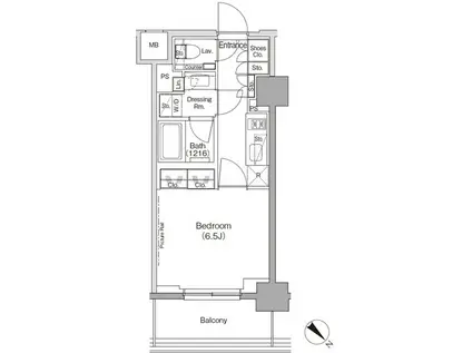 THE PARKHABIO TSUKISHIMA FRONT(1K/5階)の間取り写真
