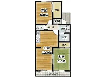 LUMIUS HIGASHIMURA B棟(2LDK/2階)の間取り写真