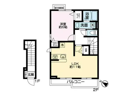 レジェンドX(1LDK/1階)の間取り写真