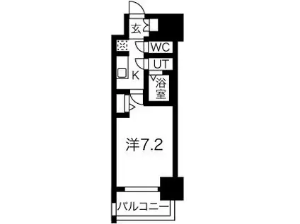 アドバンス名古屋モクシー(1K/6階)の間取り写真