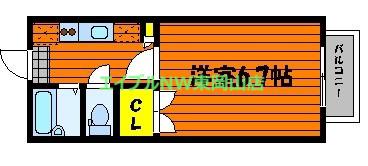 セイル94(1K/1階)の間取り写真