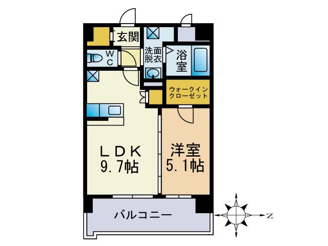ガーデニアコート(1LDK/7階)の間取り写真