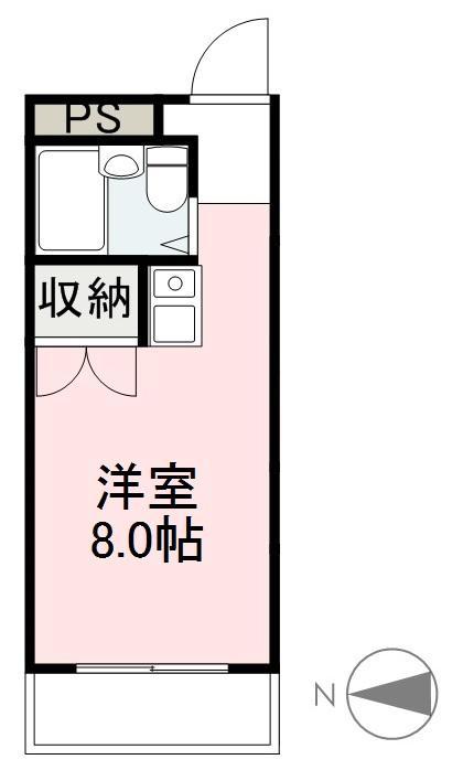 ハイツ亀岡(ワンルーム/4階)の間取り写真