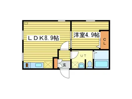 カーサロイヤル(1LDK/2階)の間取り写真