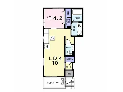 メゾン ミニョン(1LDK/1階)の間取り写真