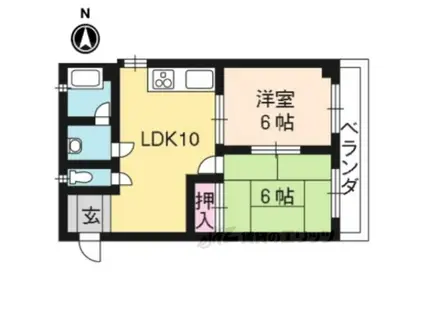 PLUM HOUSE(2LDK/3階)の間取り写真