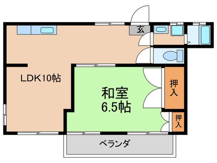 第一フラワーヒルズ(1LDK/1階)の間取り写真