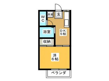 フォーブル春里(1DK/2階)の間取り写真